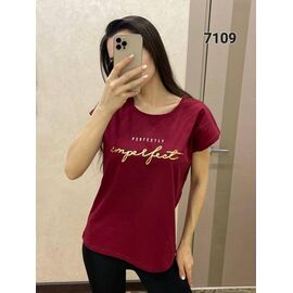 Фотография Футболка женская 7109 wine р.44-50 "FSN" недорого оптом от прямого поставщика