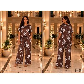 Фотография Костюм женский 609 brown р.50-56 "DORA" недорого оптом от прямого поставщика