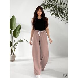 Фотография Штаны спортивные женские 733 beige р.42-52 "DORA" недорого оптом от прямого поставщика