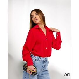 Фотография Рубашка женская 781 red р.42-56 "DORA" недорого оптом от прямого поставщика