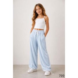 Фотография Штаны детские спортивные на девочку 799 l.blue р.128-152 "DORA" недорого оптом от прямого поставщика