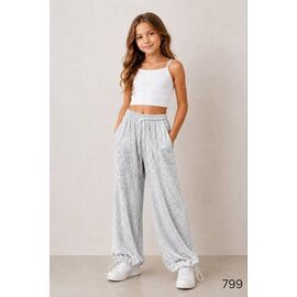 Фотография Штаны детские спортивные на девочку 799 l.grey р.128-152 "DORA" недорого оптом от прямого поставщика