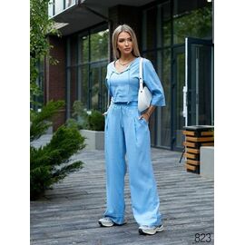 Фотография Костюм женский 823 l.blue р.42-48 "DORA" недорого оптом от прямого поставщика