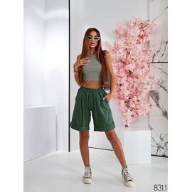 Фотография Шорты женские 831-1 d.green р.44-50 "DORA" недорого оптом от прямого поставщика