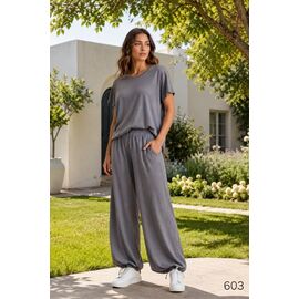 Фотография Костюм женский 603 grey р.42-56 "DORA" недорого оптом от прямого поставщика