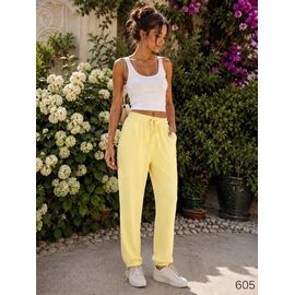 Фотография Штаны спортивные женские 605 yellow р.42-56 "DORA" недорого оптом от прямого поставщика