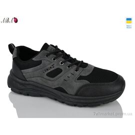 Фотография Кроссовки мужские модные Весна/осень 10615 black-grey (8 пар р.40-45) "Aba" недорого оптом от прямого поставщика
