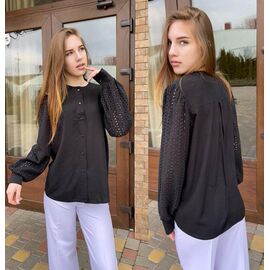 Фотография Блузка женская 503 black р.S-L "H&S" недорого оптом от прямого поставщика