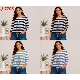 Светр жіночий 7703 black-white р.2XL-5XL "P.HEY" недорого оптом від прямого постачальника