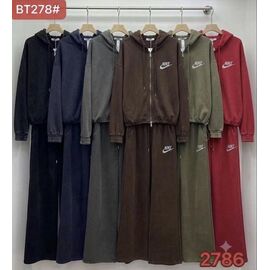 Фотография Костюм спортивный женский тёплый BT278 black р.M-XL "FLORA" недорого оптом от прямого поставщика
