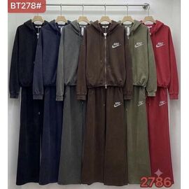 Фотография Костюм спортивный женский тёплый BT278 brown р.M-XL "FLORA" недорого оптом от прямого поставщика