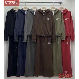 Фотография Костюм спортивный женский тёплый BT278 khaki р.M-XL "FLORA" недорого оптом от прямого поставщика