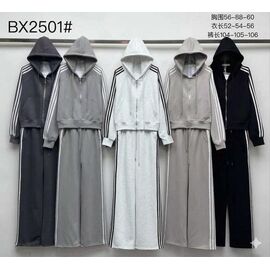 Фотография Костюм спортивный женский тёплый BX2501 d.grey р.M-XL "FLORA" недорого оптом от прямого поставщика