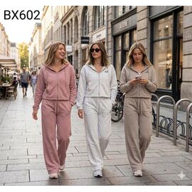 Фотография Костюм спортивный женский тёплый BX602 pink р.M-XL "FLORA" недорого оптом от прямого поставщика