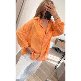 Фотография Рубашка женская LR1709 orange р.M-XL "Lora" недорого оптом от прямого поставщика
