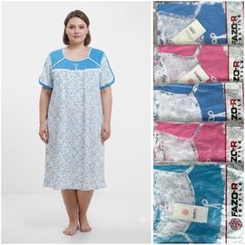 Фотография Ночнушка женская 419 mix р.58-66 "WHITE" недорого оптом от прямого поставщика