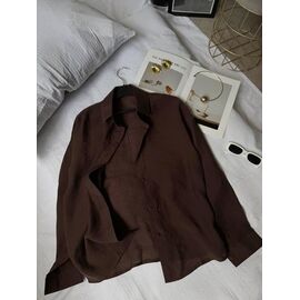 Сорочка жіноча 9083 brown р.42-48 "LINDA" недорого оптом від прямого постачальника