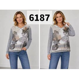 Светр жіночий 6187 grey р.48-56 "VERJINIA" недорого оптом від прямого постачальника