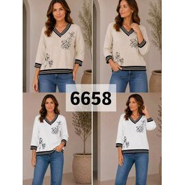 Светр жіночий 6658 white р.48-54 "VERJINIA" недорого оптом від прямого постачальника