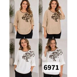 Светр жіночий 6971 white р.50-56 "VERJINIA" недорого оптом від прямого постачальника
