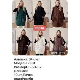 Фотография Жилетка женская L981 mix р.58-62 "VERJINIA" недорого оптом от прямого поставщика