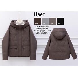 Фотография Куртка женская демисезонная 5660 grey р.46-54 "Jacket" недорого оптом от прямого поставщика