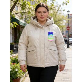 Фотография Куртка женская демисезонная 5688 beige р.46-54 "Jacket" недорого оптом от прямого поставщика