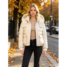 Фотография Куртка женская демисезонная B2605 beige р.L-2XL "Jacket" недорого оптом от прямого поставщика