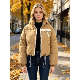 Фотография Куртка женская демисезонная B9052 d.beige р.M-2XL "Jacket" недорого оптом от прямого поставщика
