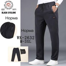 Фотография Штаны спортивные мужские 2632 black р.M-3XL "Hoan" недорого оптом от прямого поставщика