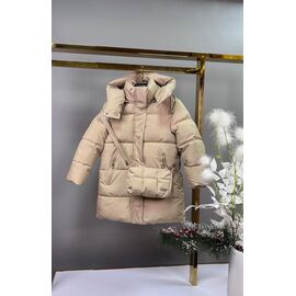 Фотография Курка детская зимняя на девочку 1815 beige р.122-146 "Delfinka" недорого оптом от прямого поставщика