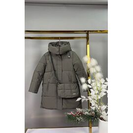 Фотография Курка детская зимняя на девочку 1815 khaki р.122-146 "Delfinka" недорого оптом от прямого поставщика