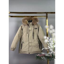 Фотография Курка детская зимняя на мальчика 25008 beige р.140-158 "Delfinka" недорого оптом от прямого поставщика