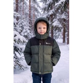 Фотография Курка детская зимняя на мальчика 26343 khaki р.104-122 "Delfinka" недорого оптом от прямого поставщика