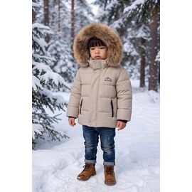 Фотография Курка детская зимняя на мальчика HM620 beige р.92-116 "Delfinka" недорого оптом от прямого поставщика