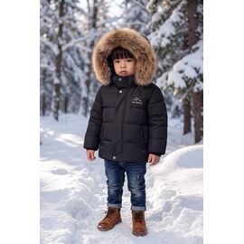 Фотография Курка детская зимняя на мальчика HM620 black р.92-116 "Delfinka" недорого оптом от прямого поставщика