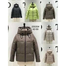 Куртка жіноча зимова 25535 green р.42-50 "Yafeier" недорого оптом від прямого постачальника