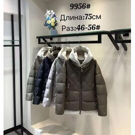 Куртка жіноча зимова 9956 d.grey р.46-56 "Yafeier" недорого оптом від прямого постачальника