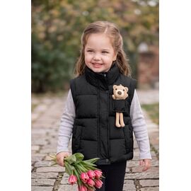 Фотография Жилетка детская на мальчика 2502 black р.92-116 "Delfinka" недорого оптом от прямого поставщика