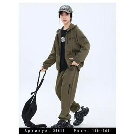 Фотография Костюм детский спортивный на мальчика 26611 khaki р.146-164 "Delfinka" недорого оптом от прямого поставщика