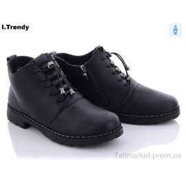 Фотография Ботинки женские стильные Весна/осень BK79-1 black (8 пар р.36-41) "Trendy" недорого оптом от прямого поставщика