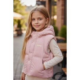 Фотография Жилетка детская на девочку 3319 pink р.110-134 "Delfinka" недорого оптом от прямого поставщика