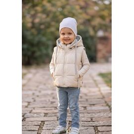Фотография Жилетка детская на девочку 56922 beige р.74-104 "Delfinka" недорого оптом от прямого поставщика