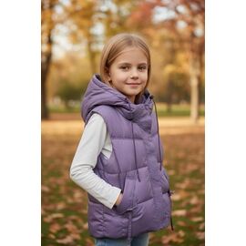 Фотография Жилетка детская на девочку 56931 lilac р.110-134 "Delfinka" недорого оптом от прямого поставщика