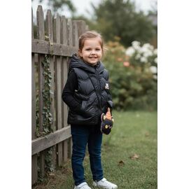 Фотография Жилетка детская на девочку 588 black р.86-110 "Delfinka" недорого оптом от прямого поставщика