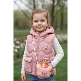 Фотография Жилетка детская на девочку 588 pink р.86-110 "Delfinka" недорого оптом от прямого поставщика