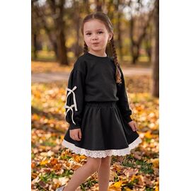 Фотография Костюм детский на девочку 656 black р.116-140 "Delfinka" недорого оптом от прямого поставщика