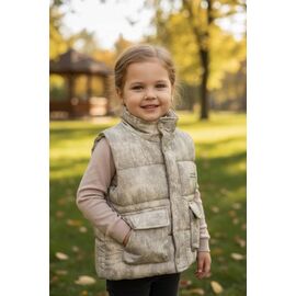 Фотография Жилетка детская на девочку 8159 beige р.92-116 "Delfinka" недорого оптом от прямого поставщика