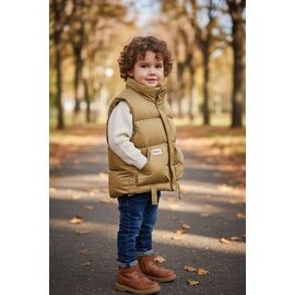 Фотография Жилетка детская на мальчика 8593 beige р.98-122 "Delfinka" недорого оптом от прямого поставщика