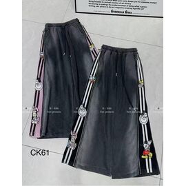 Фотография Штаны детские спортивные на девочку CK61 d.grey-pink р.120-170 "Delfinka" недорого оптом от прямого поставщика